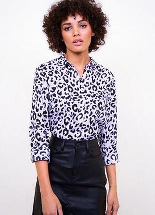 Принтованная сиреневая рубашка 🐆💜 new look asos