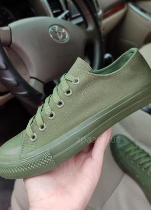 Хакі кеди кросівки мокасини сліпони зелені