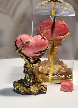 Свеча дерево с сердцем