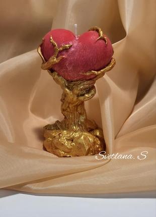 Свеча дерево с сердцем