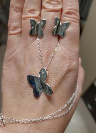 Набор бижутерия бабочки серьги подвеска набор бабочка