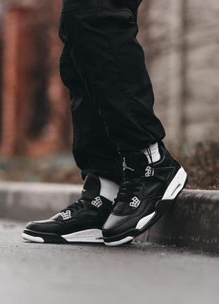 Мужские кроссовки nike air jordan 4 retro black white 40-41-42-43-44-45