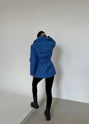 Куртка стеганая под пояс, демисезон, пальто8 фото