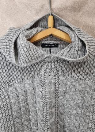 Вязаный свитер с капюшоном3 фото
