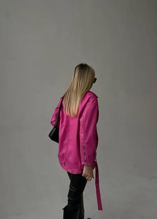 Куртка оверсайз косуха розовая4 фото