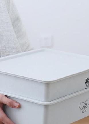 Многофункциональный пластиковый ящик - органайзер для хранения с крышкой, 30*23*11,5 см
