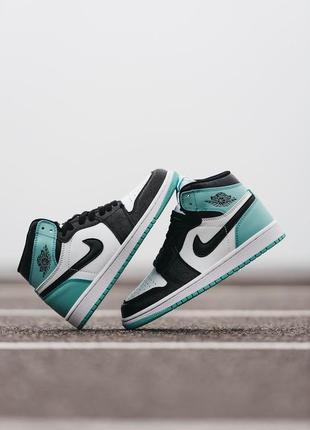 Женские кроссовки nike air jordan 1 mid black mint 36-37-38-40-411 фото