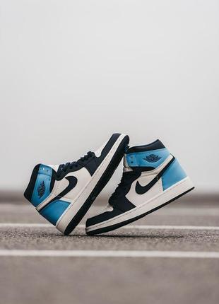 Женские кроссовки nike air jordan 1 mid blue white 36-37-38-39-40-418 фото