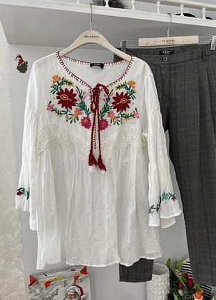 Крутая блузка с вышивкой батал klass