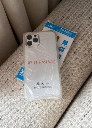 Прозорий чохол на iphone 11 pro + захисна плівка у подарунок