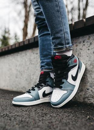 Женские кроссовки nike air jordan 1 mid blue white 36-37-38-39-41