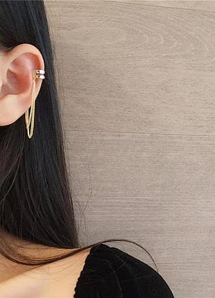Каф кафф кафи сережка обманка на хрящ стильна модна тренд нова