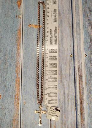 Позолота 585 проби хрестик цепочка ланцюжок підвіска медзолото медичне золото3 фото