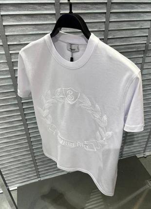 Брендовые мужские футболки барберы/качественные футболки burberry в белом цвете на лето2 фото