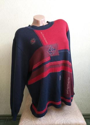 Freya. шерстяной свитер. пуловер. красный, синий, терракотовый. 40% шерсть.2 фото
