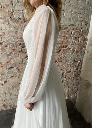Нова весільна біла сукня а-силуету2 фото