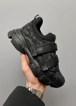 Крутейшие женские кроссовки в стиле dior d-wonder sneakers black чёрные