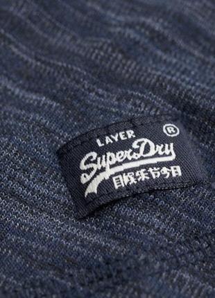 Superdry платье женское трикотажное солнцеклеш синее с пуговками с длинным рукавом5 фото