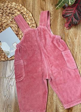 Велюровый комбинезон на хлопковой подкладке с вышивкой 86-92 р (1-1,5 года) розовый frog6 фото