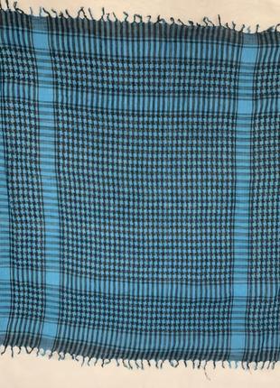 Арафатка шарф платок принт гусиная лапка черно-синяя4 фото