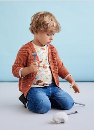 2 - 3 года 92 - 98 см новый натуральный трикотажный свитер джемпер кардиган мальчишку sinsay