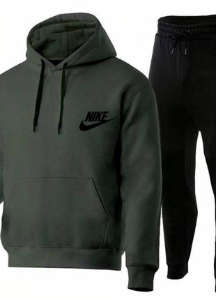 Распродажа! зимний мужской спортивный костюм флис штаны и худи зима nike