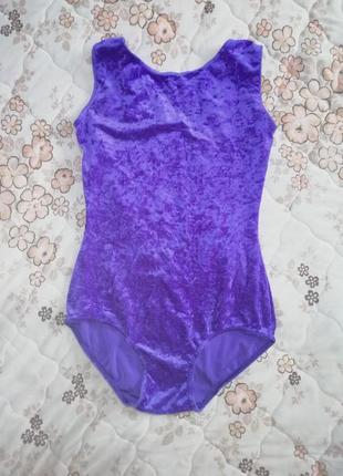 Велюровый купальник для танцев, гимнастики на 7-8 лет, 122-128 см dance