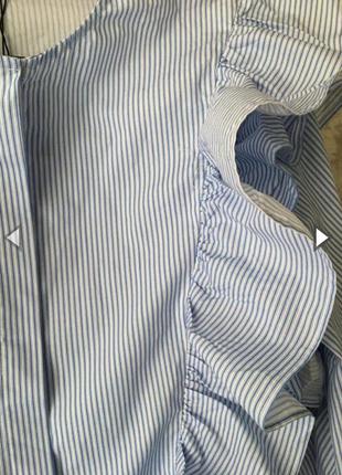 Сорочка / блуза zara в полоску з воланами3 фото