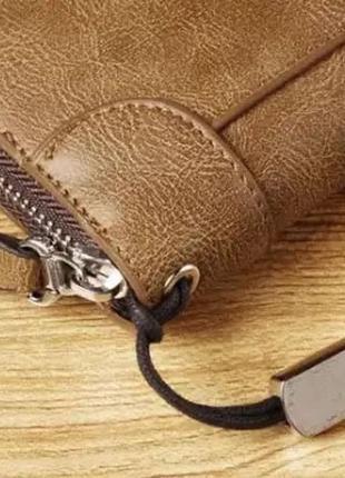 Кошелек кожаный мужской baellerry leather brown./black3 фото
