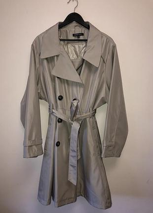 Гарний плащ дощовик класичний сірий з відливом l-xl. y2k оверсайз