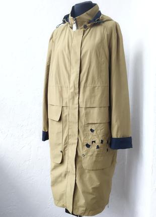 Женская длинная куртка, ветровка деми оливковая10 фото