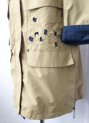 Женская длинная куртка, ветровка деми оливковая9 фото