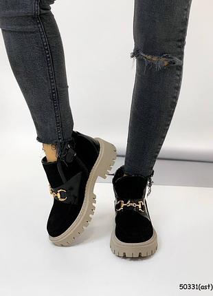 🔥ботинки короткие lilit черный замш.