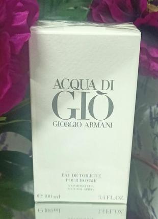 Туалетна вода для чоловіків giorgio armani acqua di gio pour homme 100 мл1 фото