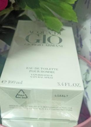 Туалетна вода для чоловіків giorgio armani acqua di gio pour homme 100 мл3 фото