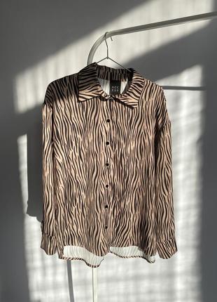 Рубашка блузка анималистичный принт зебра тигр леопард h&m mango