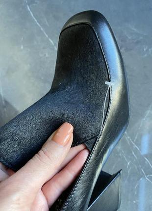 Черные брендовые туфли с квадратным носком8 фото