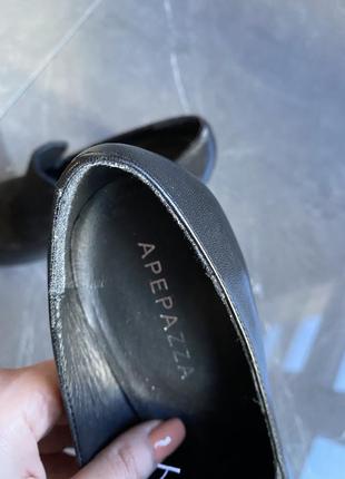 Черные брендовые туфли с квадратным носком4 фото