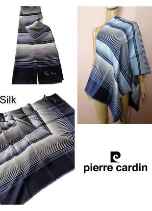 Роскошный шелковый шарф известного бренда pierre cardin