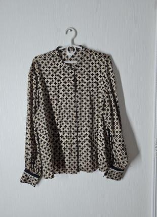 Сатиновая блуза геометрический принт с платком Marvelard allan x h&amp;m2 фото