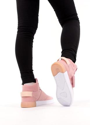 Кроссовки женские высокие adidas tubular, адидас тубулар, розовые4 фото