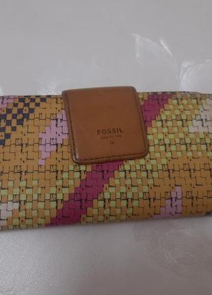 Яскравий брендовий гаманець fossil