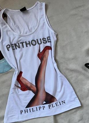 Біла майка зі стразами від philipp plein