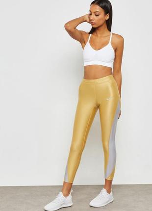 Спортивные леггинсы тайтсы nike speed metallic 7/8 tights