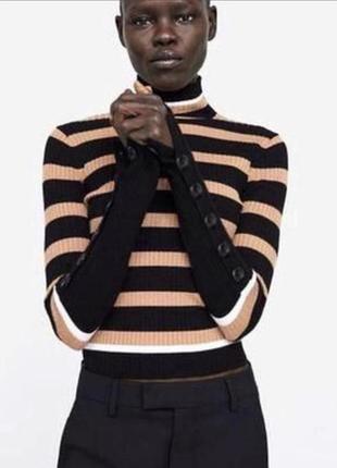 Гольф водолазка в полоску zara