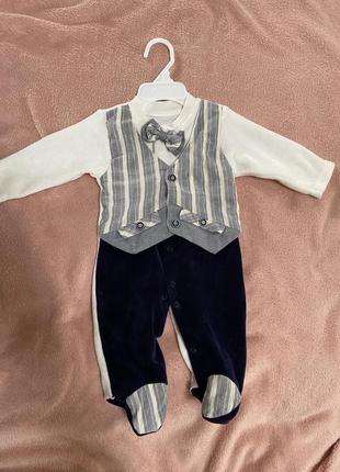 Дитячий чоловічок для справжнього джентельмена розмір 68(3-6 місяців)