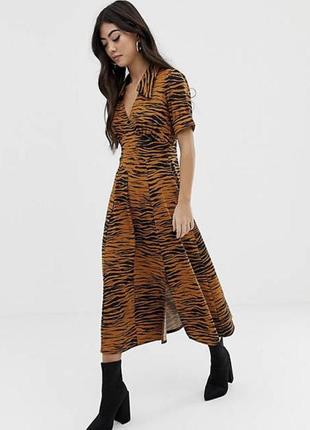 Платье миди в тигровый принт6 фото