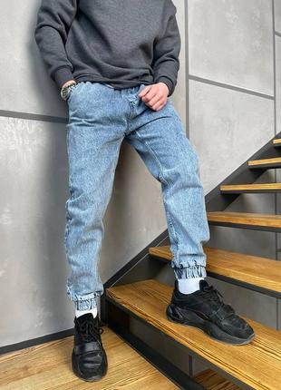 Джинсы джоггеры мужские синие турция / джинси джогери чоловічі штаны штани сині2 фото