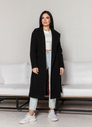 Элегантное женское демисезонное пальто черный размер 40, 42, 44, 46, 50, 521 фото
