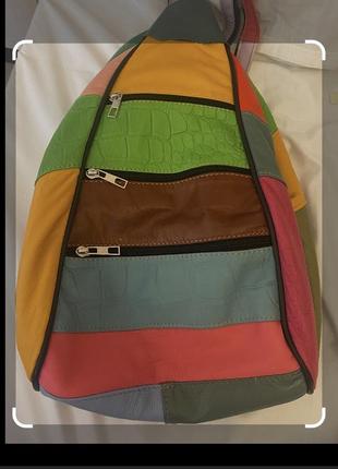 Рюкзак-сумка кожа яркий2 фото